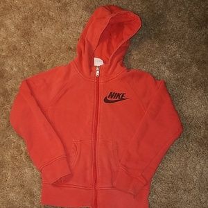 Orange Nike zip up hoodie